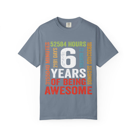 6 Years of Being Awesome T-Shirt — Funny Birthday Tee for Six-Year-Olds