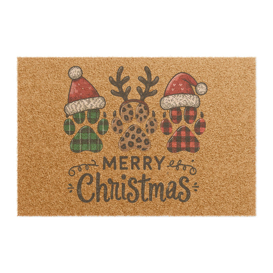 Christmas Paw Prints Doormat, Holiday Welcome Mat, Festive Entry Rug, Xmas Home Decor, Seasonal Gift Idea