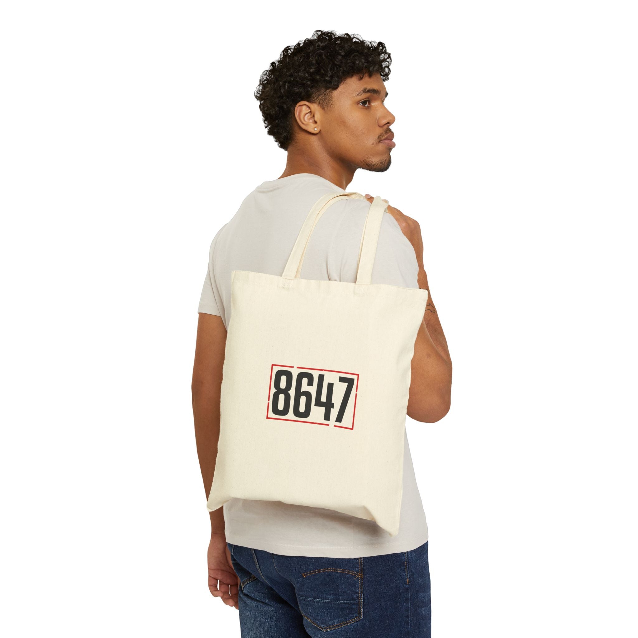 8647 Stencil Tote | political typography, minimalist civic expression