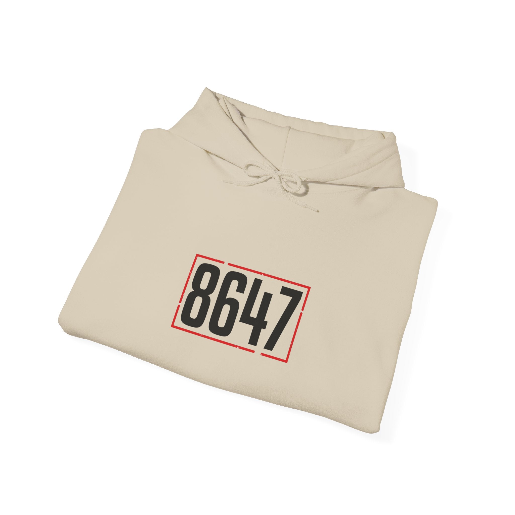 8647 Political Typography Hoodie | Stencil, Distressed Civic Expression