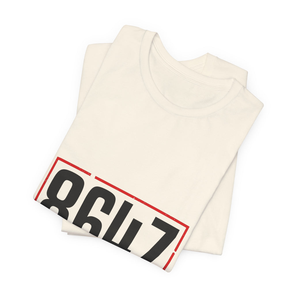 8647 Political Typography Tee | stencil, distressed civic expression