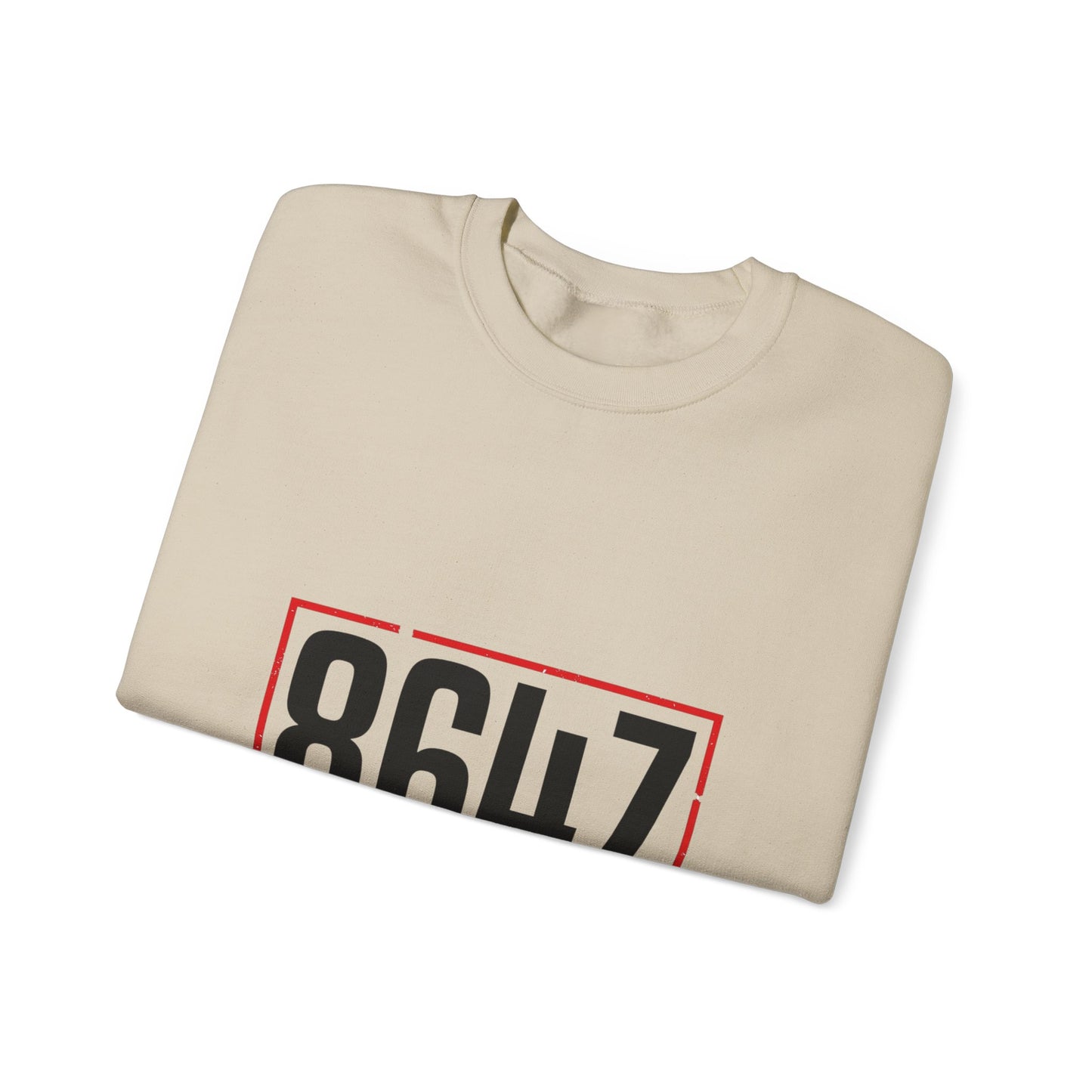 8647 Political Typography Crewneck, stencil distressed civic expression sweatshirt