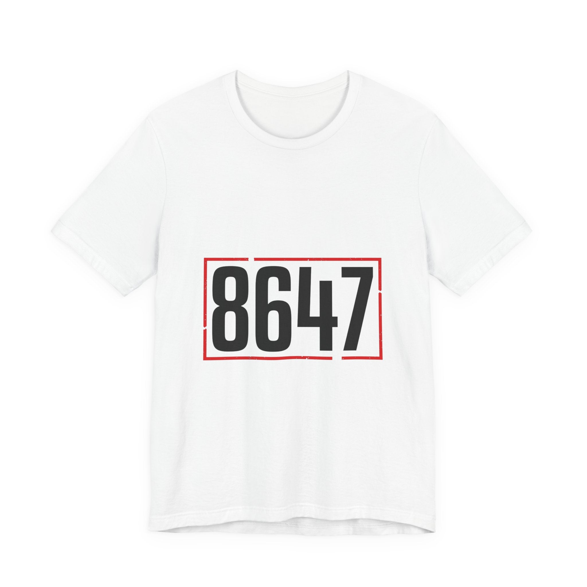 8647 Political Typography Tee | stencil, distressed civic expression