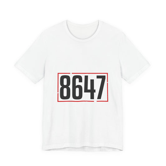 8647 Political Typography Tee | stencil, distressed civic expression