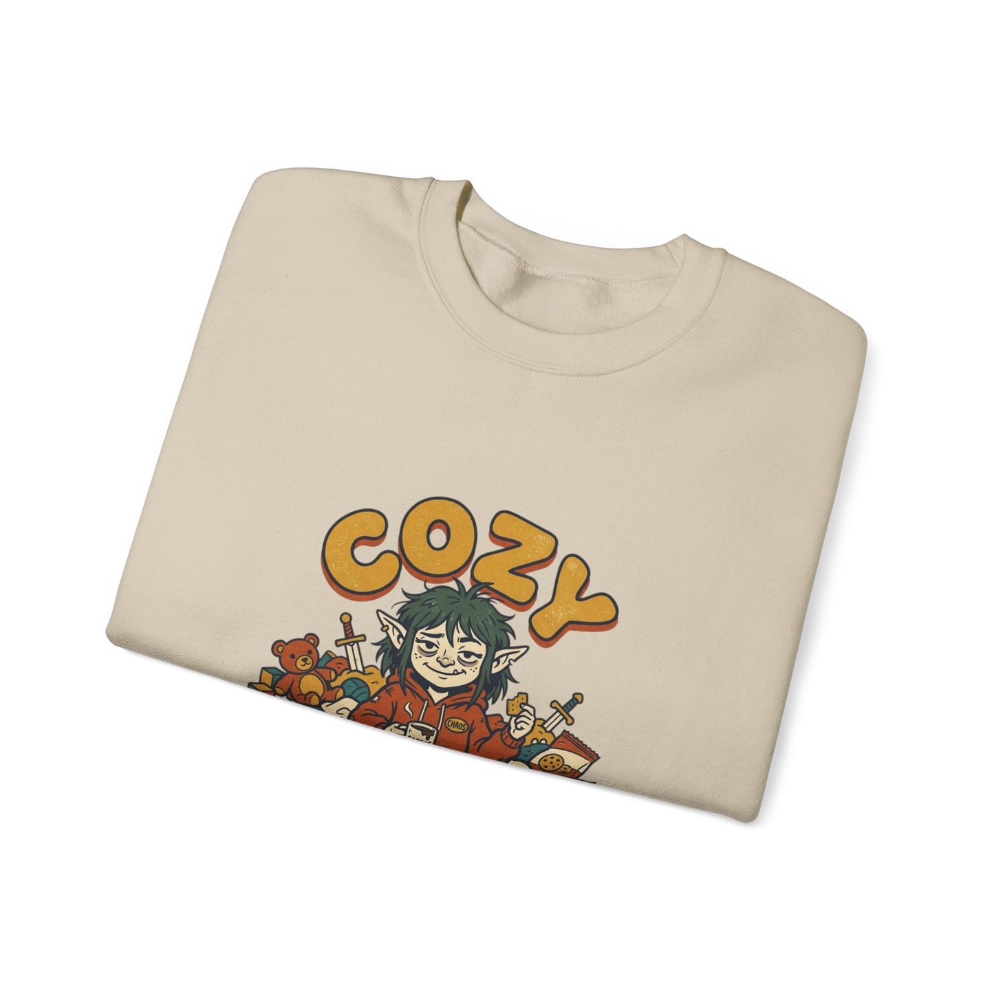 Cozy Feral Era Sweatshirt | chaotic cute raccoon opossum vintage mascot