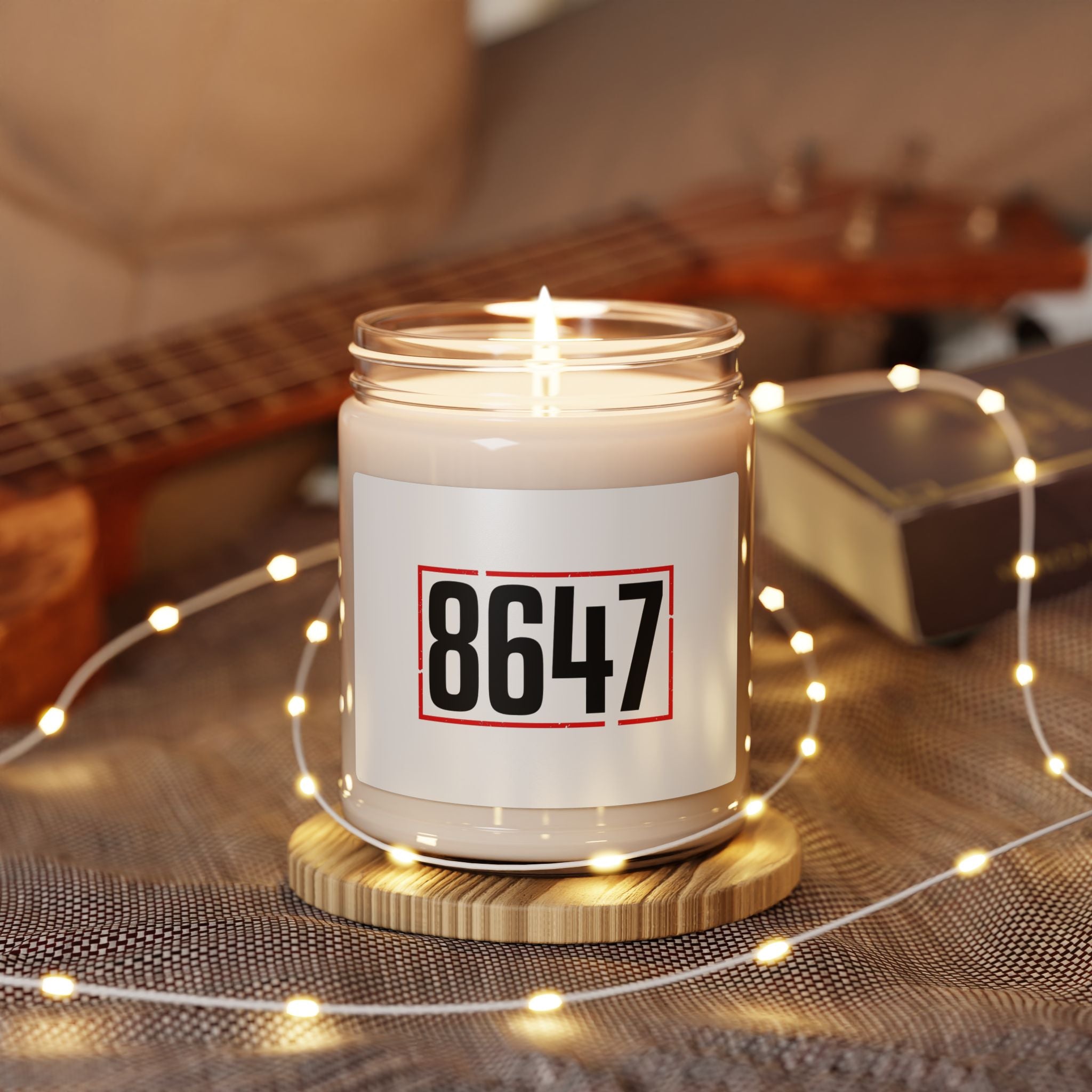 8647 Stencil Candle | Scented Soy Candle, Political Typography