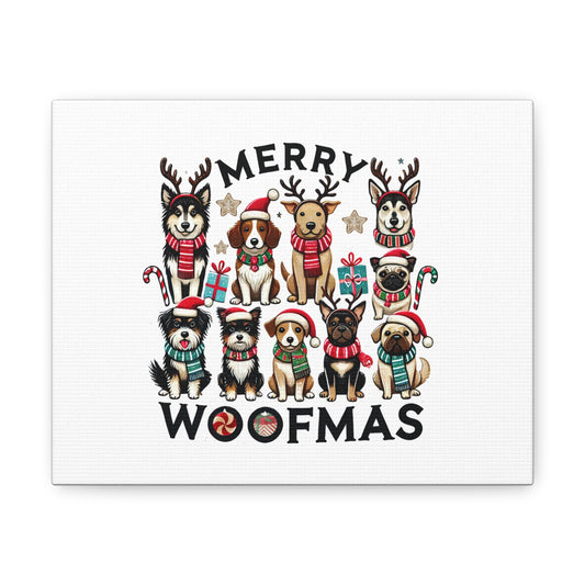 Canvas Gallery Wraps, Christmas Dog Wall Art, Holiday Decor, Pet Lovers Gift, Festive Puppy Sign, Xmas Canine Decor, Seasonal Home