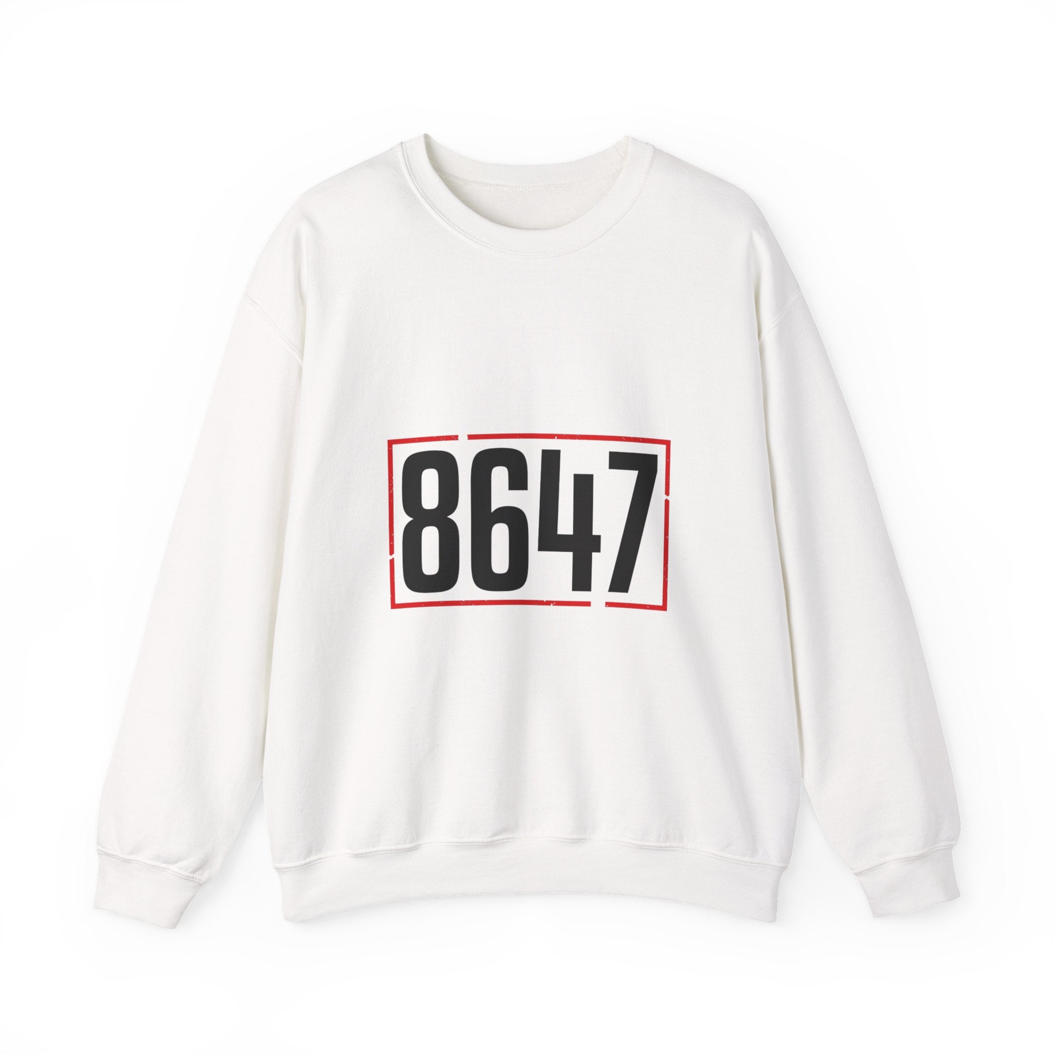 8647 Political Typography Crewneck, stencil distressed civic expression sweatshirt