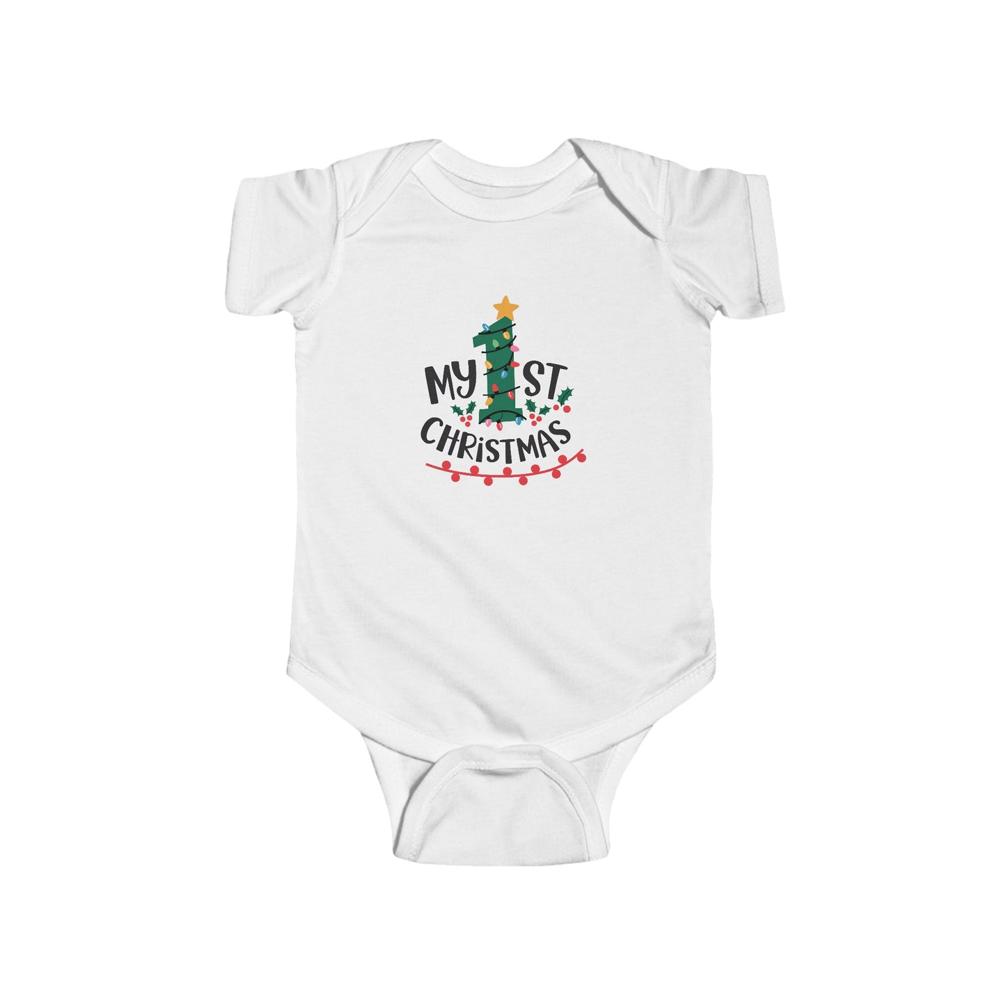 1st Christmas Infant Fine Jersey Bodysuit