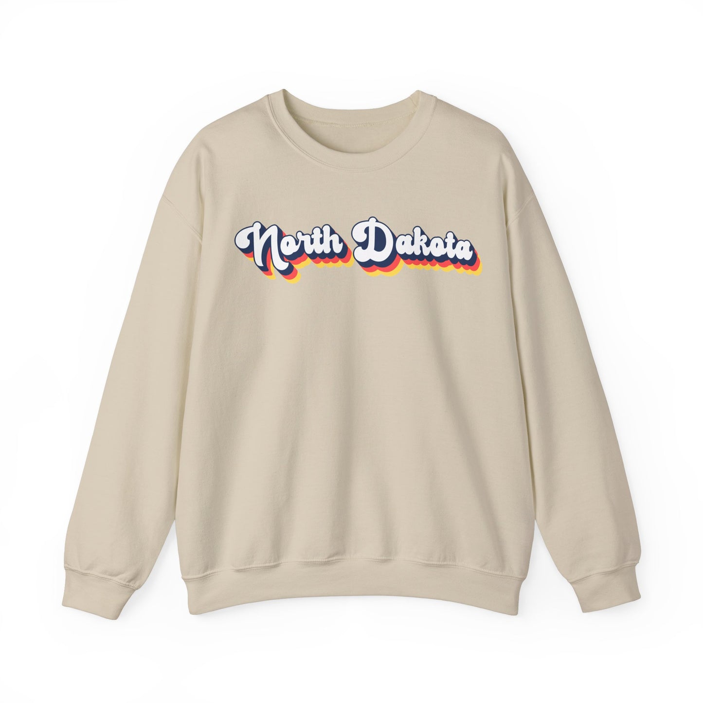 Retro North Dakota Crewneck Sweatshirt