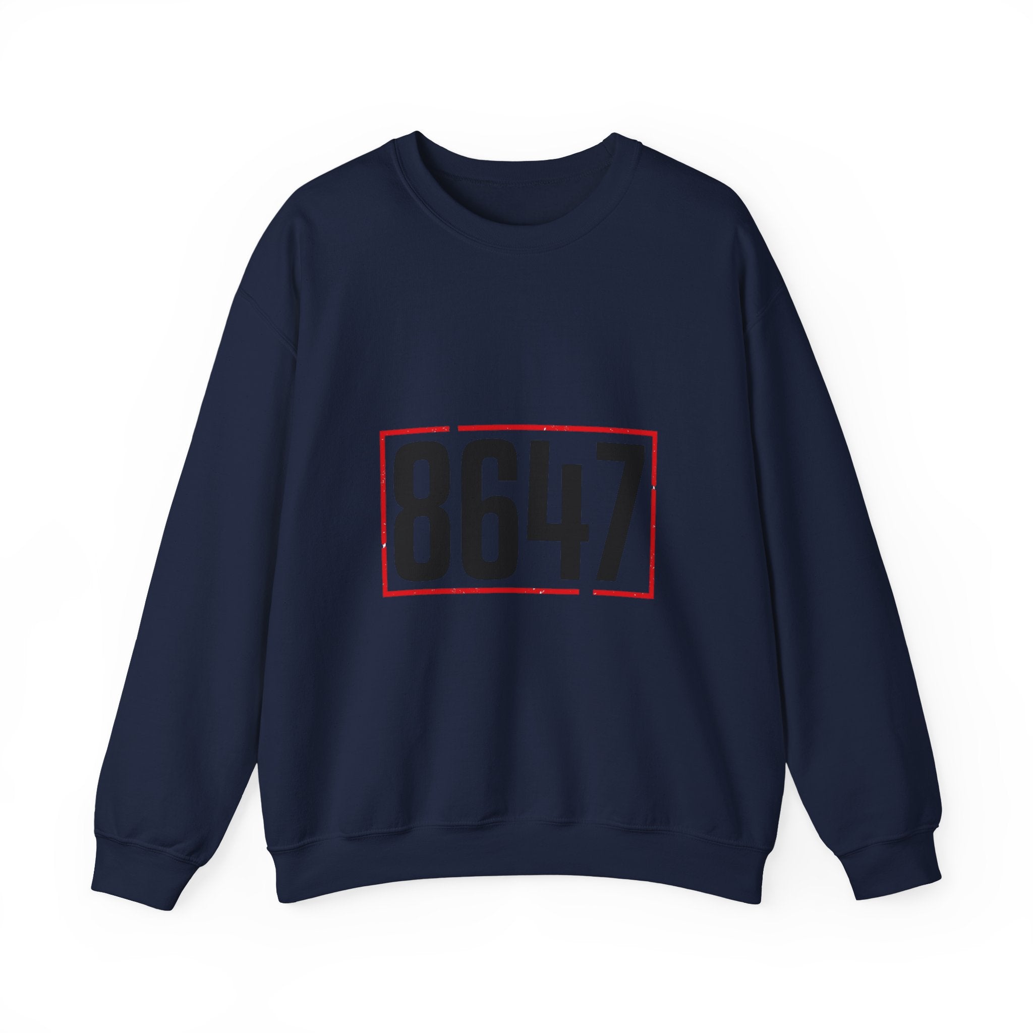 8647 Political Typography Crewneck, stencil distressed civic expression sweatshirt