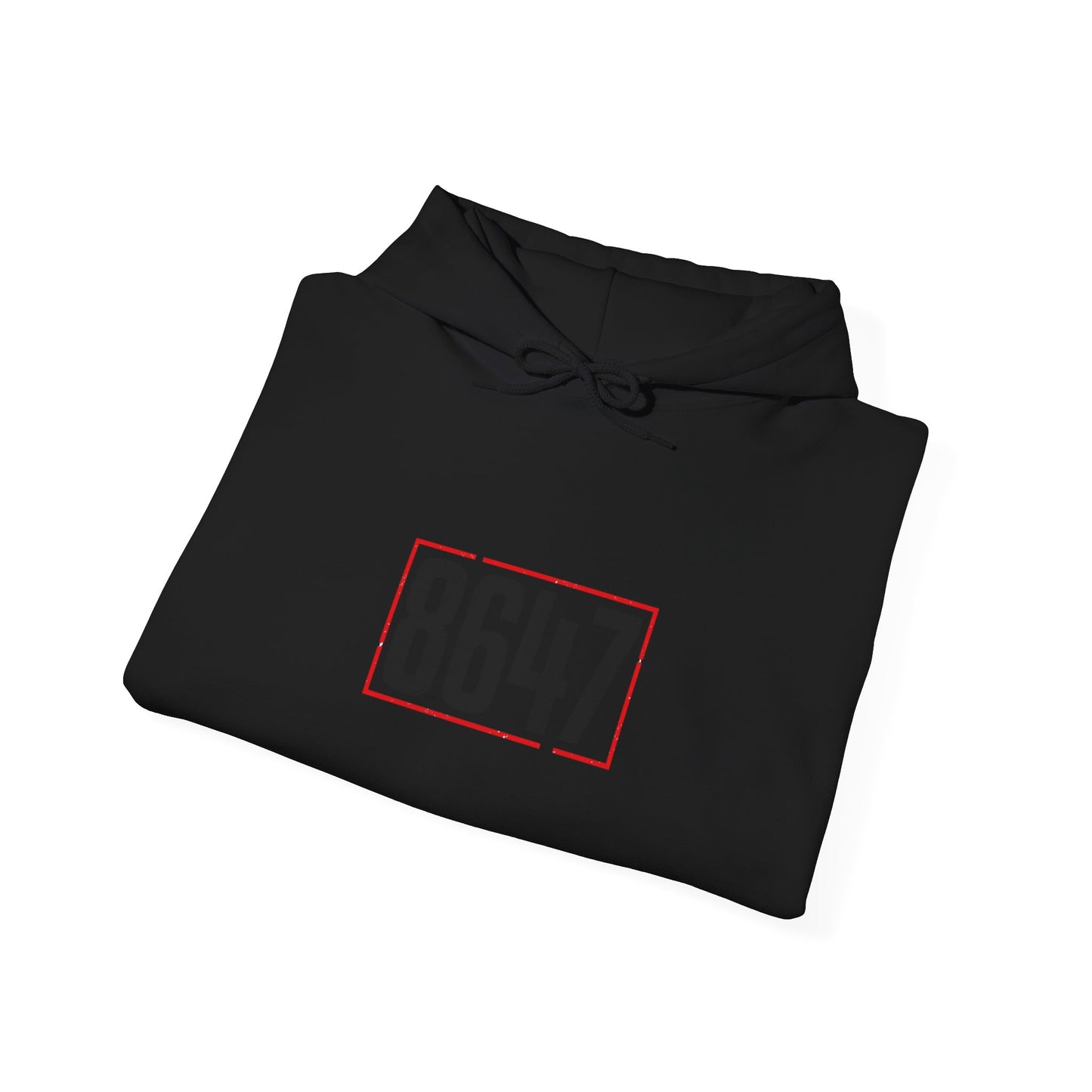 8647 Political Typography Hoodie | Stencil, Distressed Civic Expression