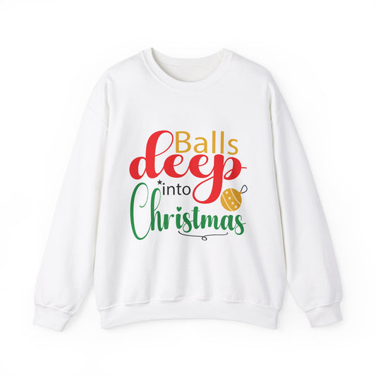 Balls Deep....into Christmas Unisex Heavy Blend™ Crewneck Sweatshirt