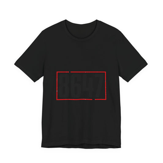 8647 Political Typography Tee | stencil, distressed civic expression