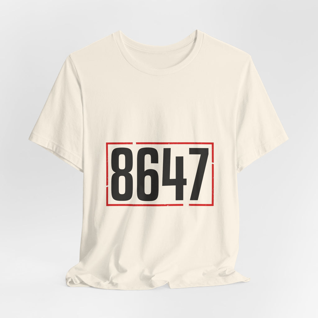 8647 Political Typography Tee | stencil, distressed civic expression