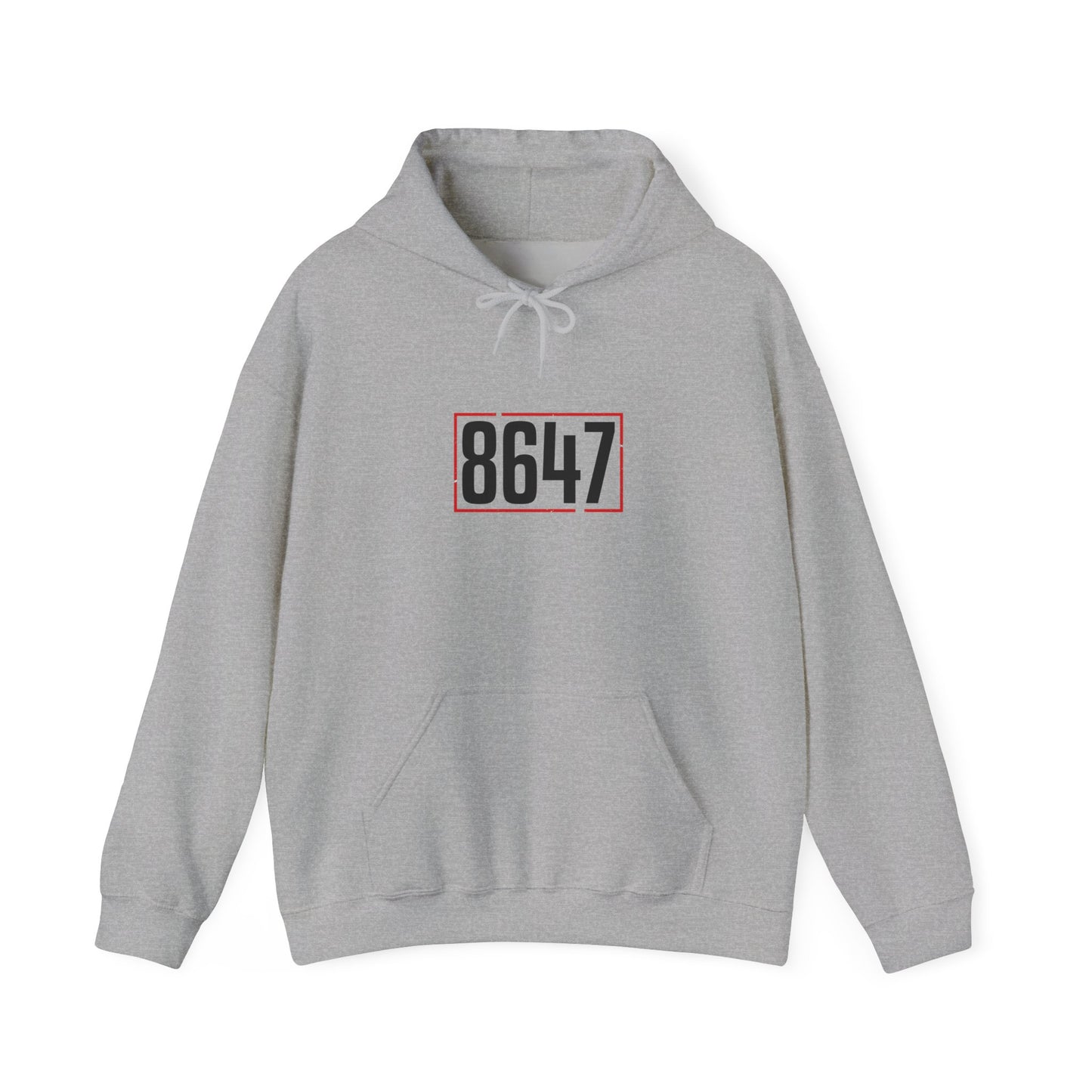 8647 Political Typography Hoodie | Stencil, Distressed Civic Expression