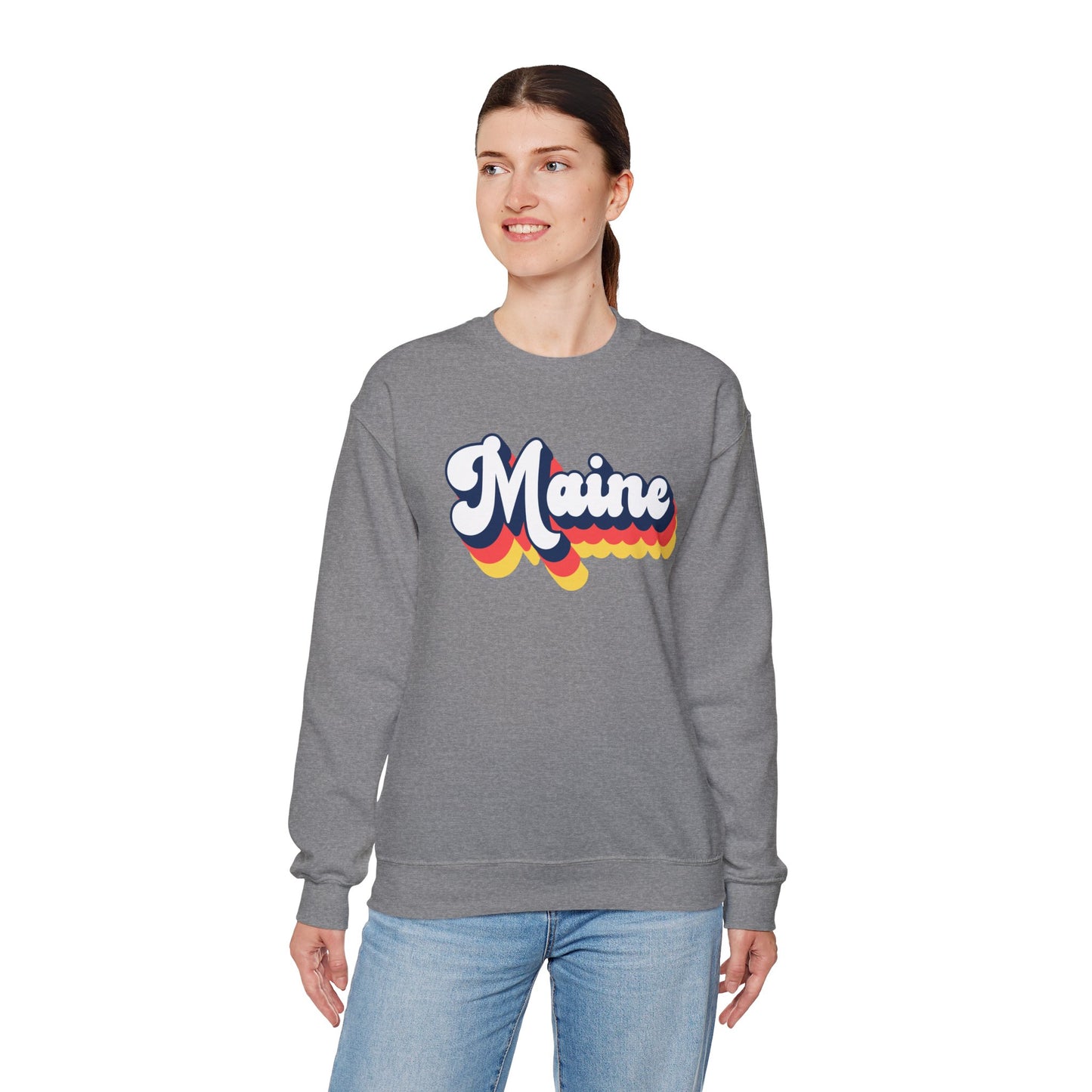 Retro Maine Crewneck Sweatshirt