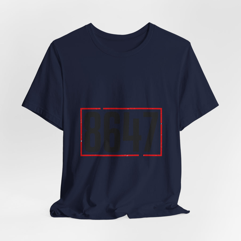 8647 Political Typography Tee | stencil, distressed civic expression