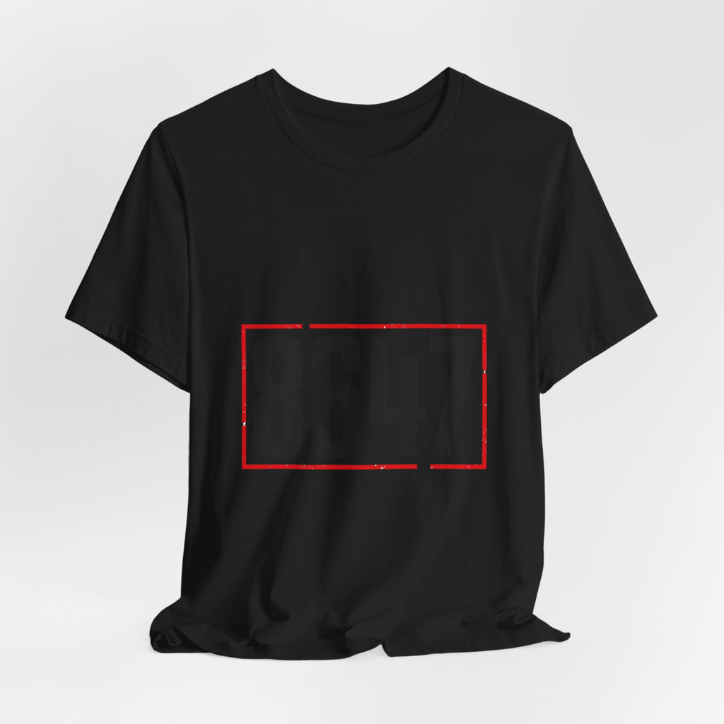 8647 Political Typography Tee | stencil, distressed civic expression