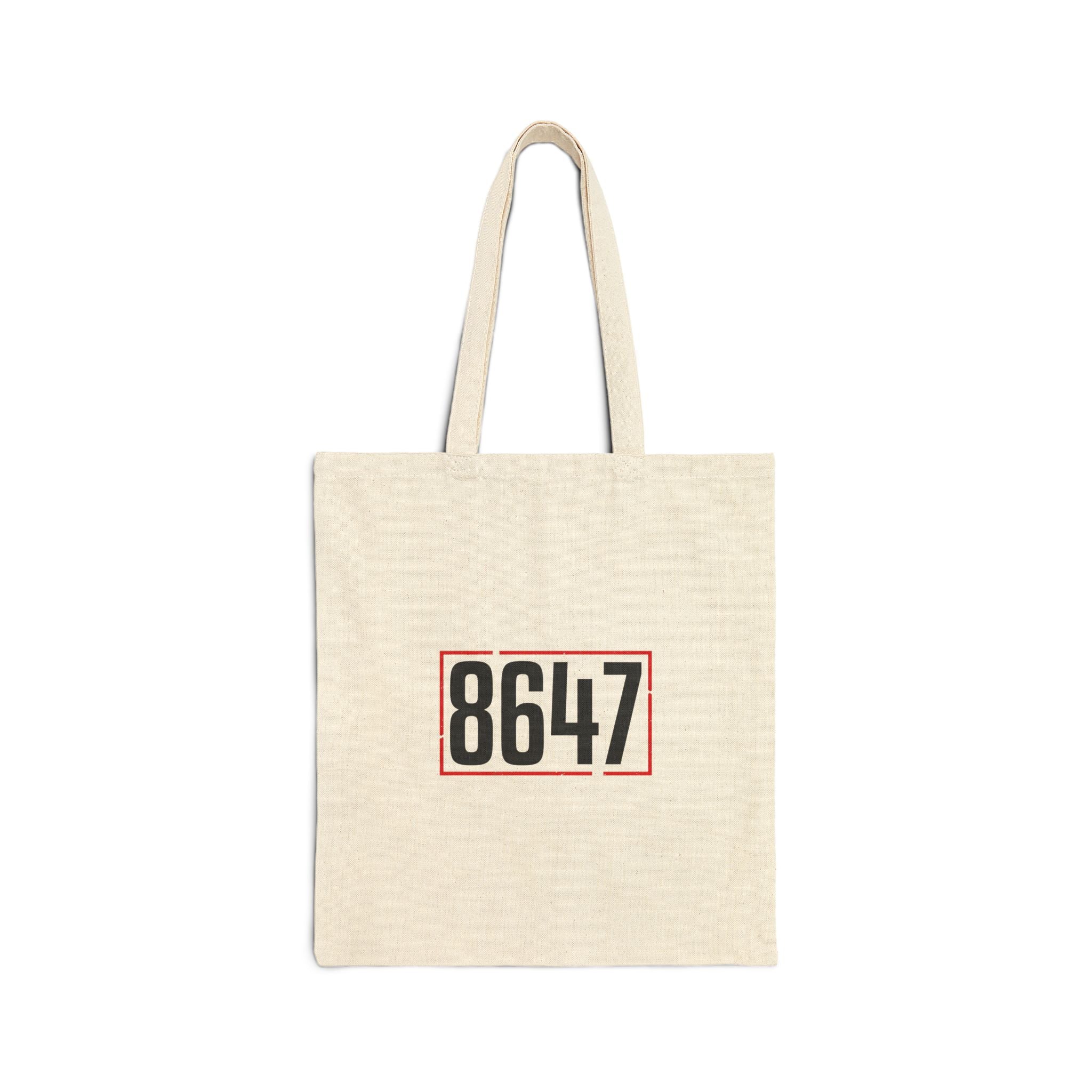 8647 Stencil Tote | political typography, minimalist civic expression