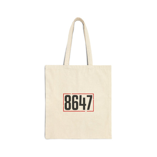 8647 Stencil Tote | political typography, minimalist civic expression