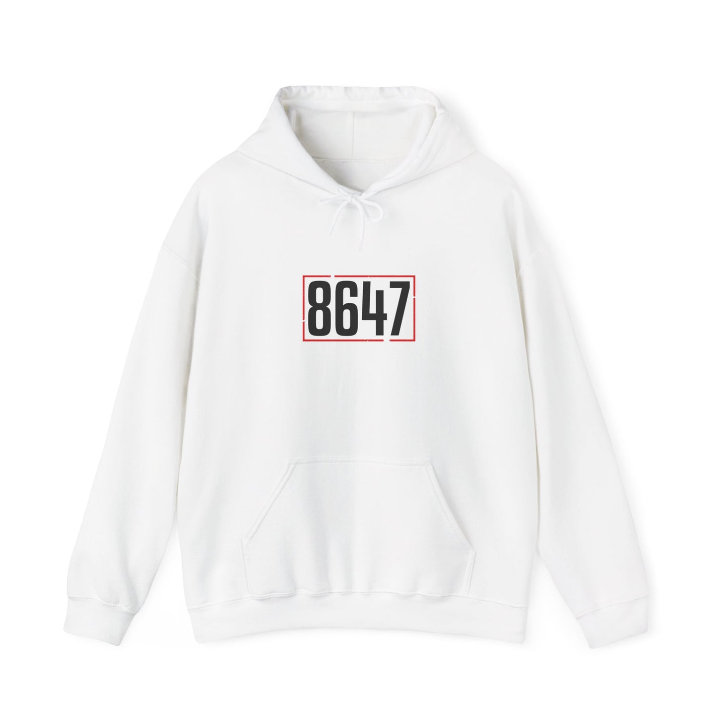 8647 Political Typography Hoodie | Stencil, Distressed Civic Expression
