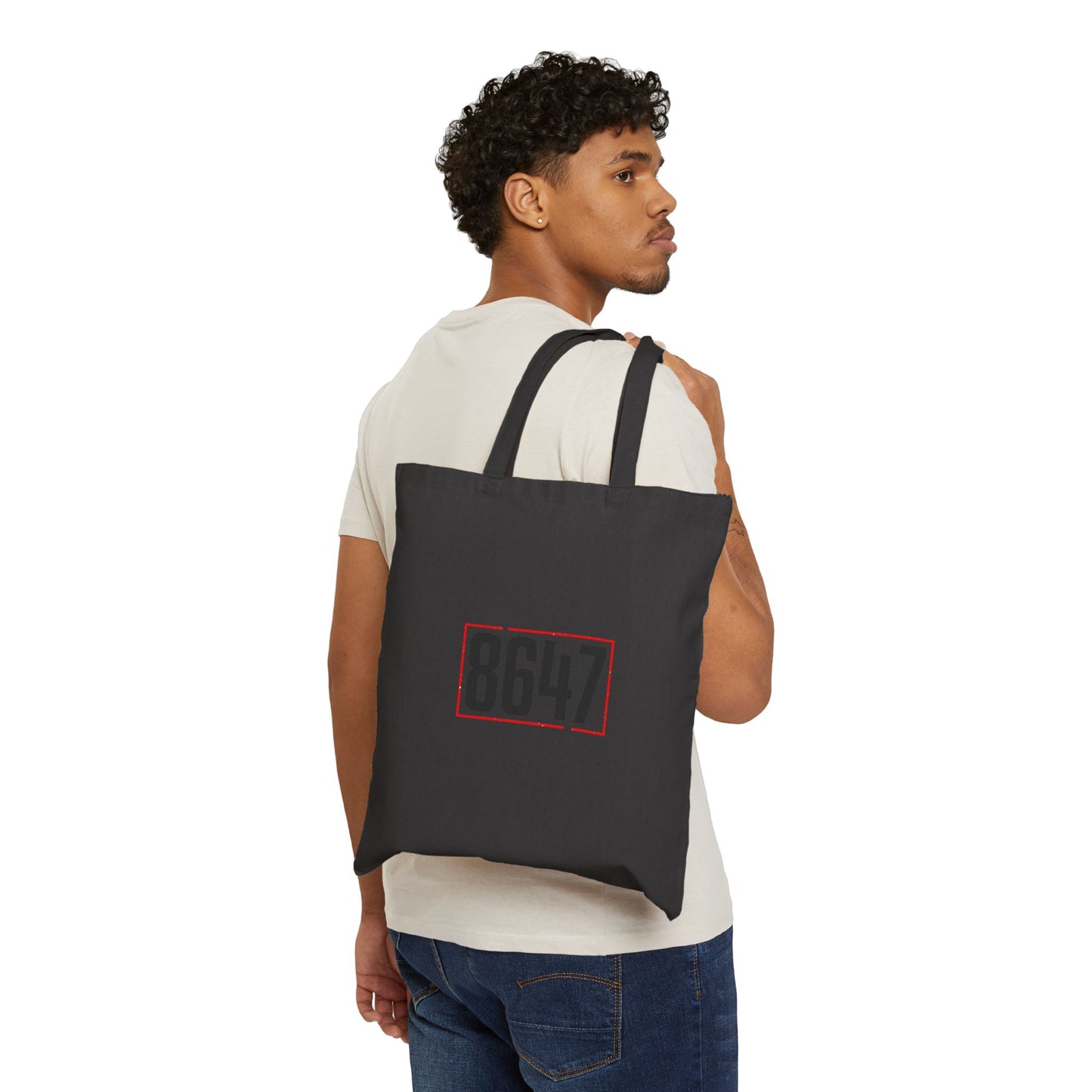 8647 Stencil Tote | political typography, minimalist civic expression