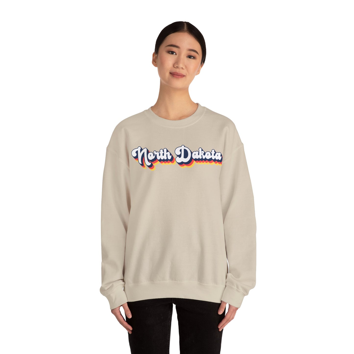 Retro North Dakota Crewneck Sweatshirt