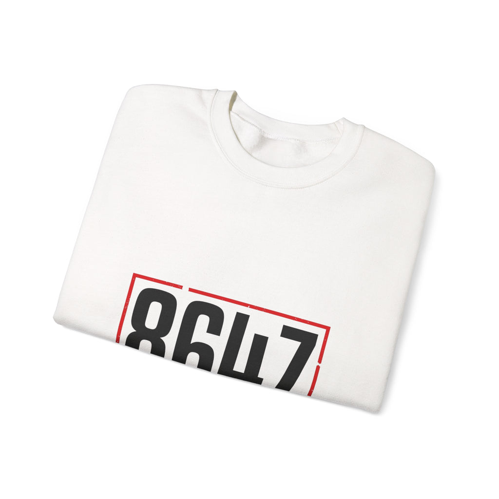 8647 Political Typography Crewneck, stencil distressed civic expression sweatshirt