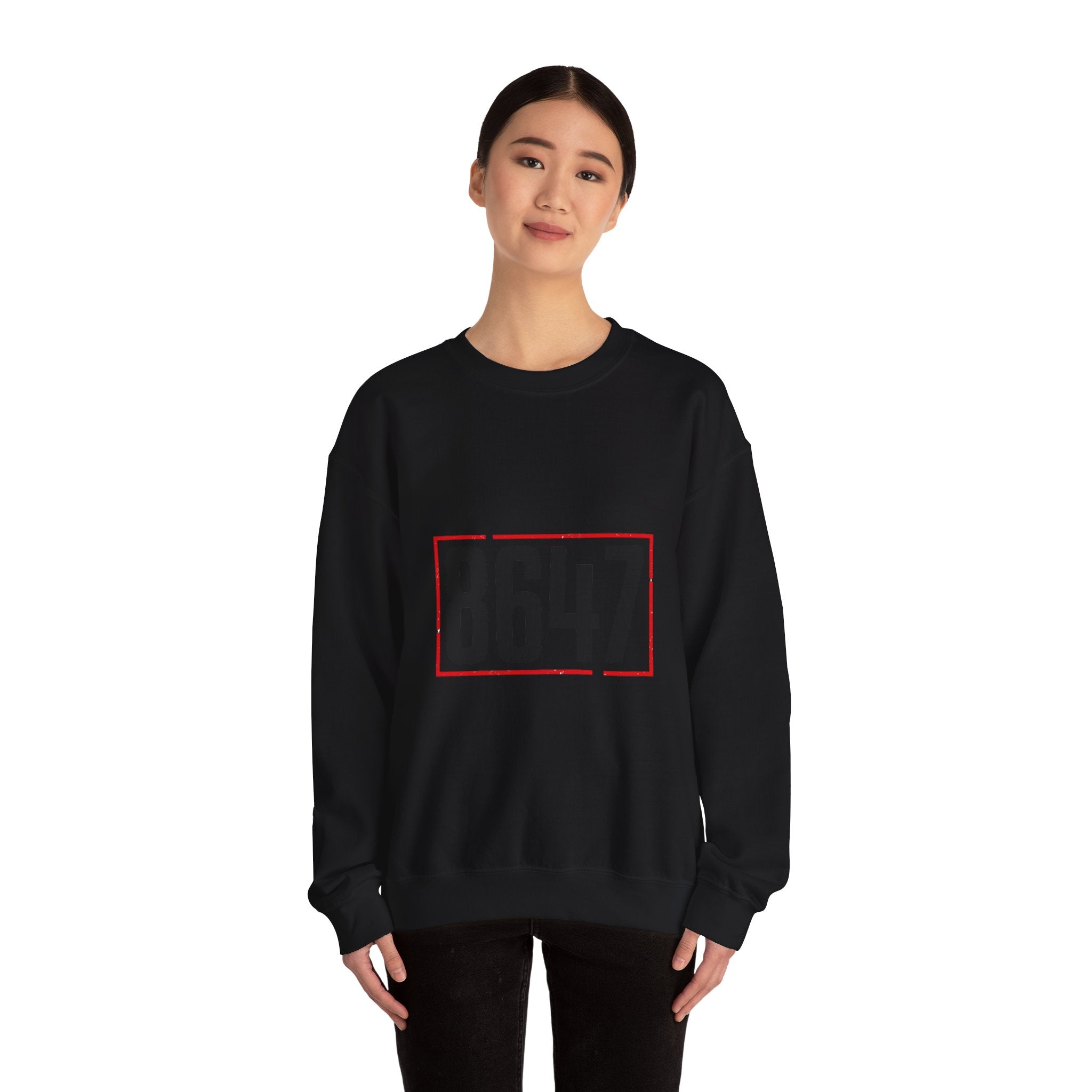 8647 Political Typography Crewneck, stencil distressed civic expression sweatshirt