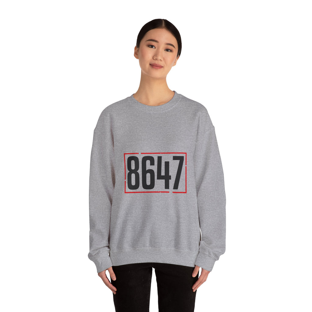 8647 Political Typography Crewneck, stencil distressed civic expression sweatshirt