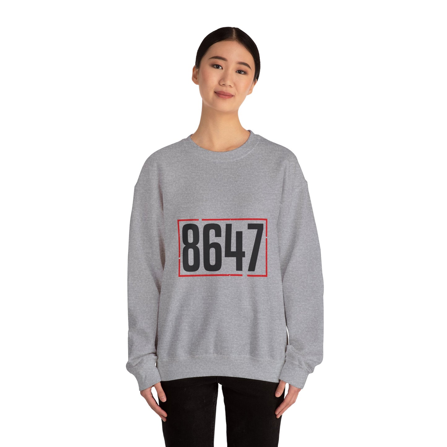 8647 Political Typography Crewneck, stencil distressed civic expression sweatshirt