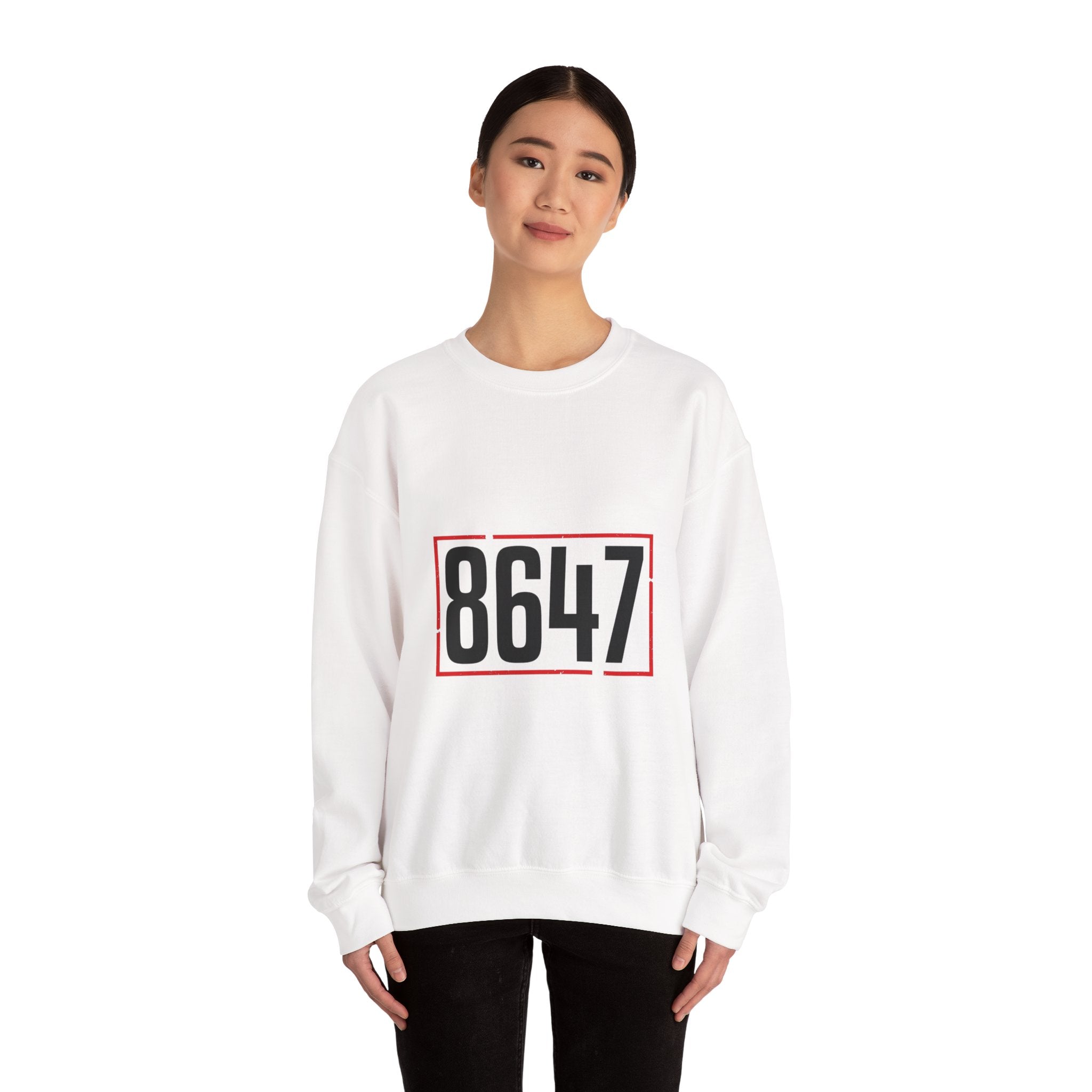 8647 Political Typography Crewneck, stencil distressed civic expression sweatshirt