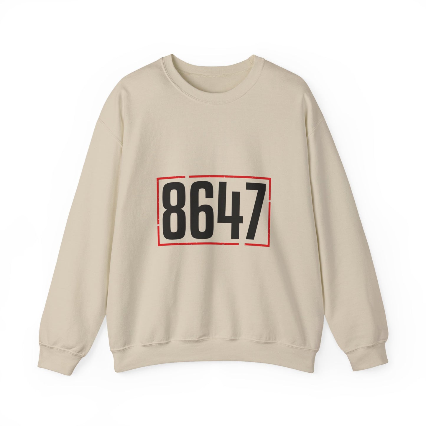 8647 Political Typography Crewneck, stencil distressed civic expression sweatshirt