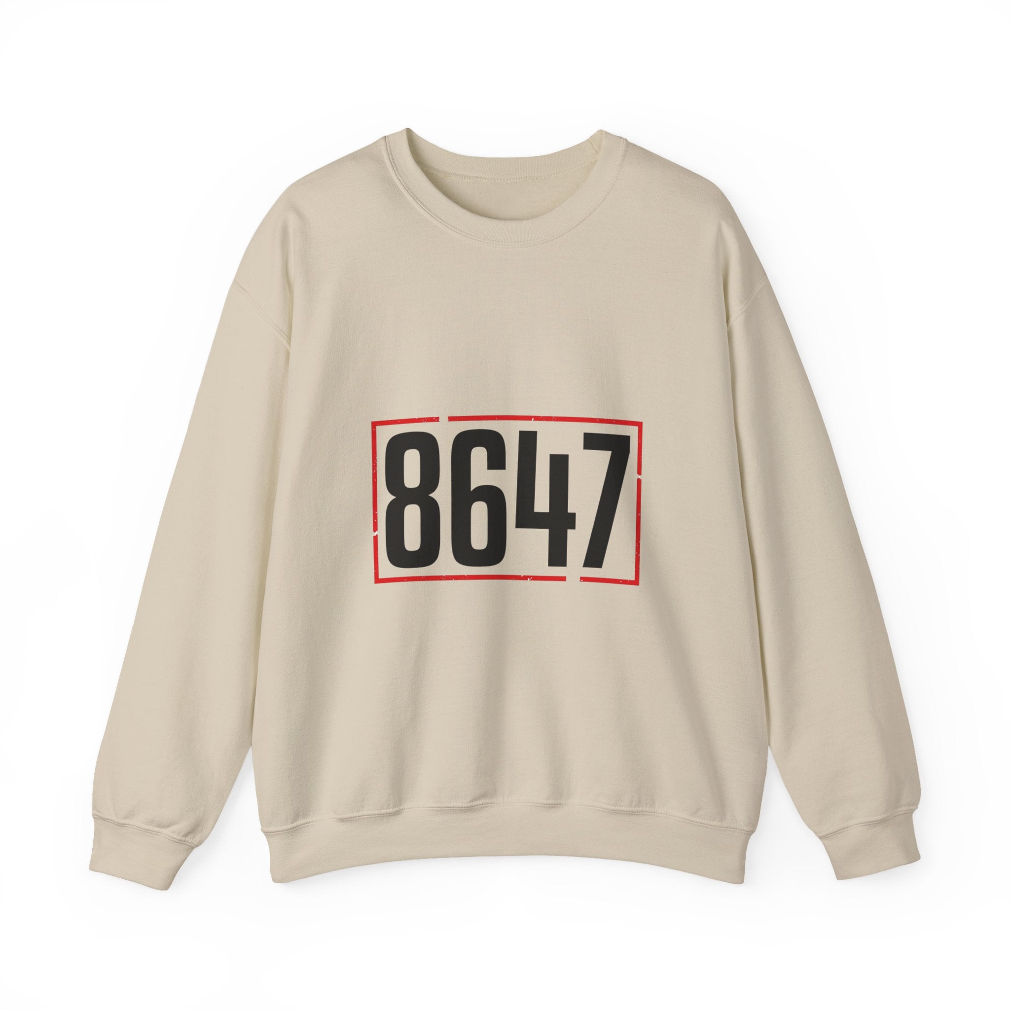 8647 Political Typography Crewneck, stencil distressed civic expression sweatshirt