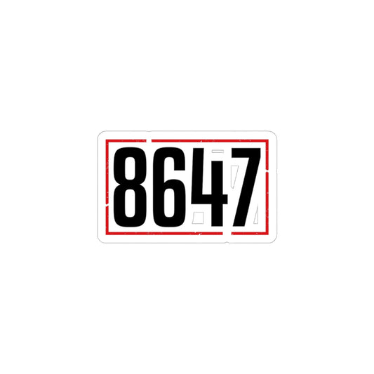 8647 Sticker | Political Typography, Stencil Distressed Protest Kiss-Cut