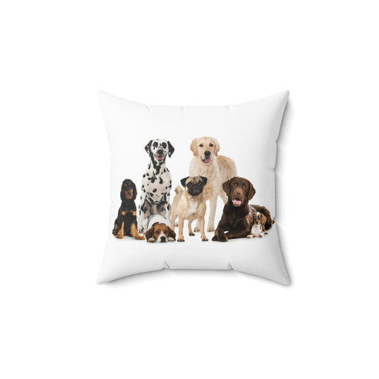 Dogs Spun Polyester Square Pillow