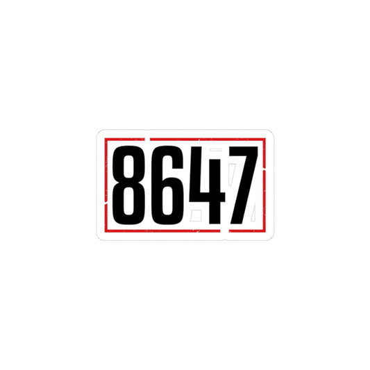 8647 Sticker | Political Typography, Stencil Distressed Protest Kiss-Cut