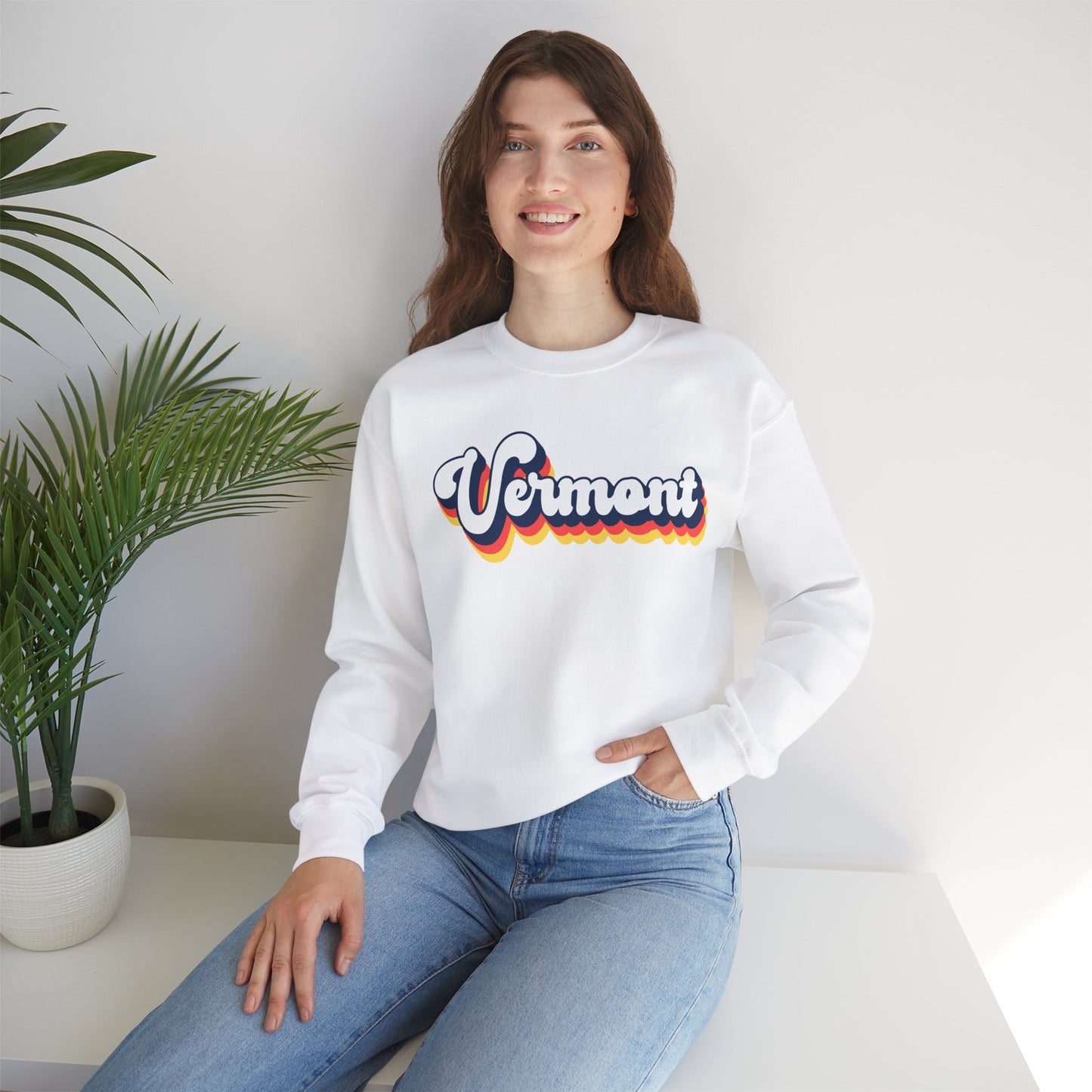 Retro Vermont Crewneck Sweatshirt