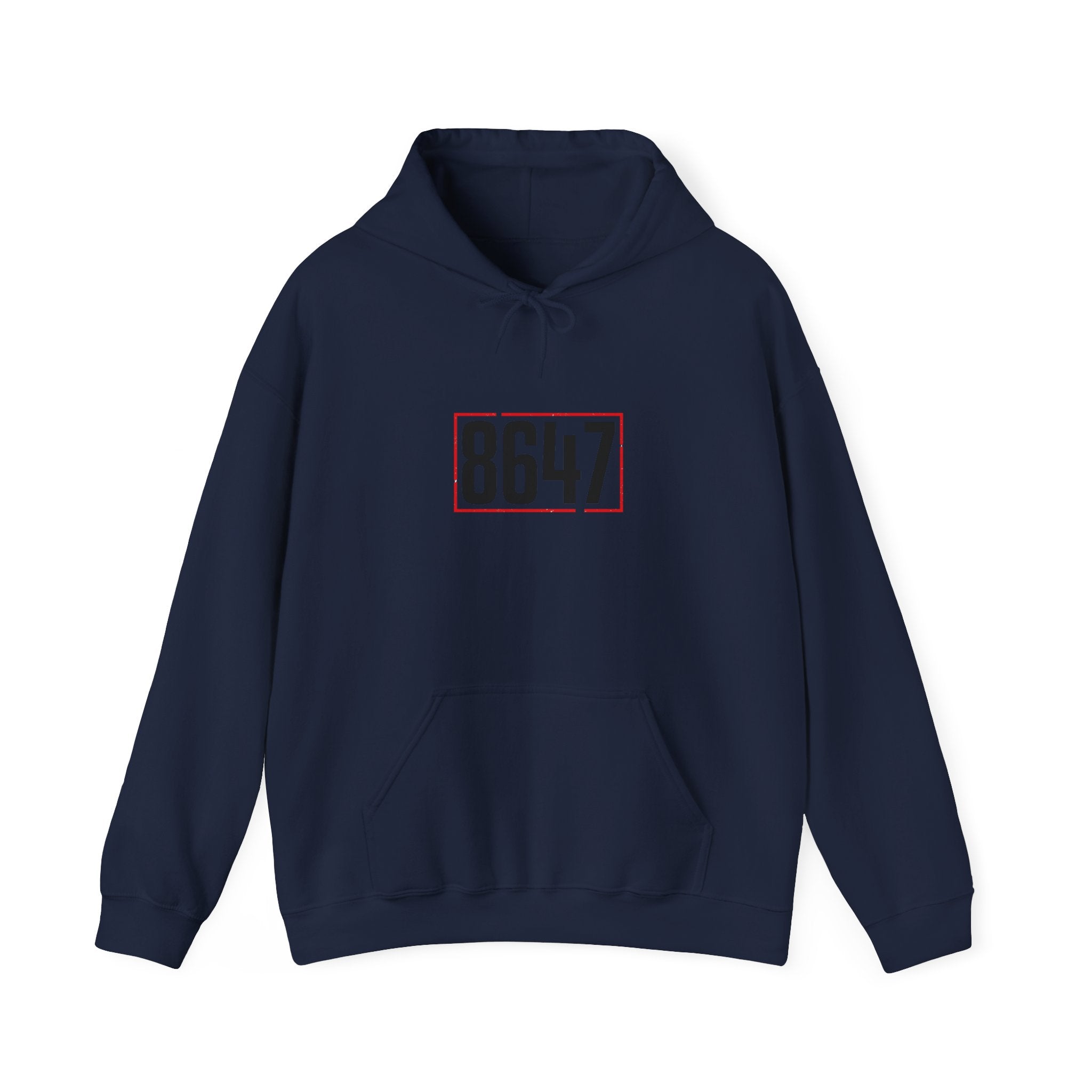8647 Political Typography Hoodie | Stencil, Distressed Civic Expression