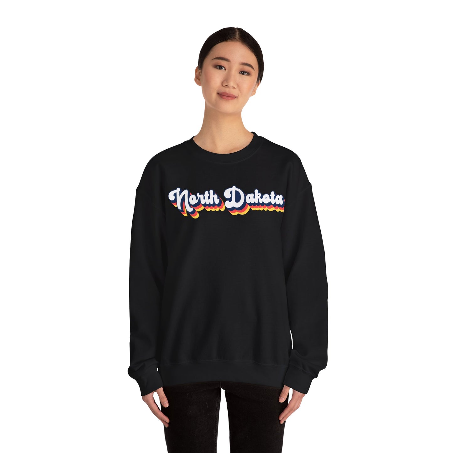 Retro North Dakota Crewneck Sweatshirt