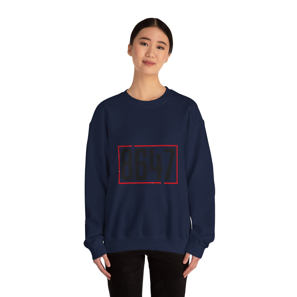 8647 Political Typography Crewneck, stencil distressed civic expression sweatshirt