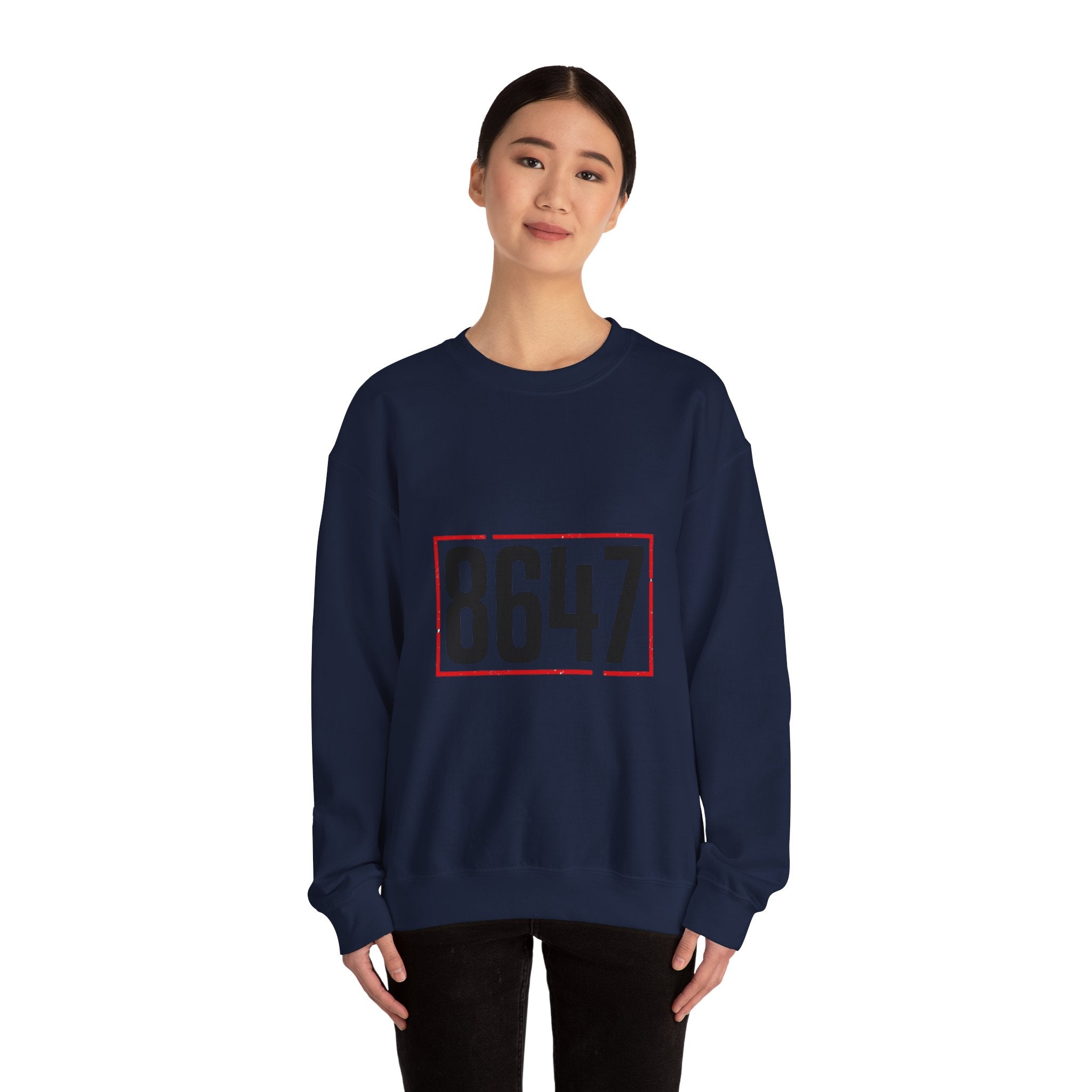 8647 Political Typography Crewneck, stencil distressed civic expression sweatshirt