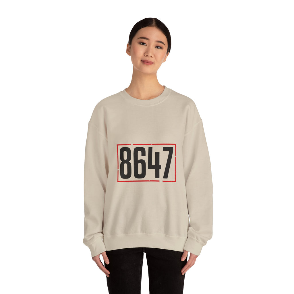 8647 Political Typography Crewneck, stencil distressed civic expression sweatshirt