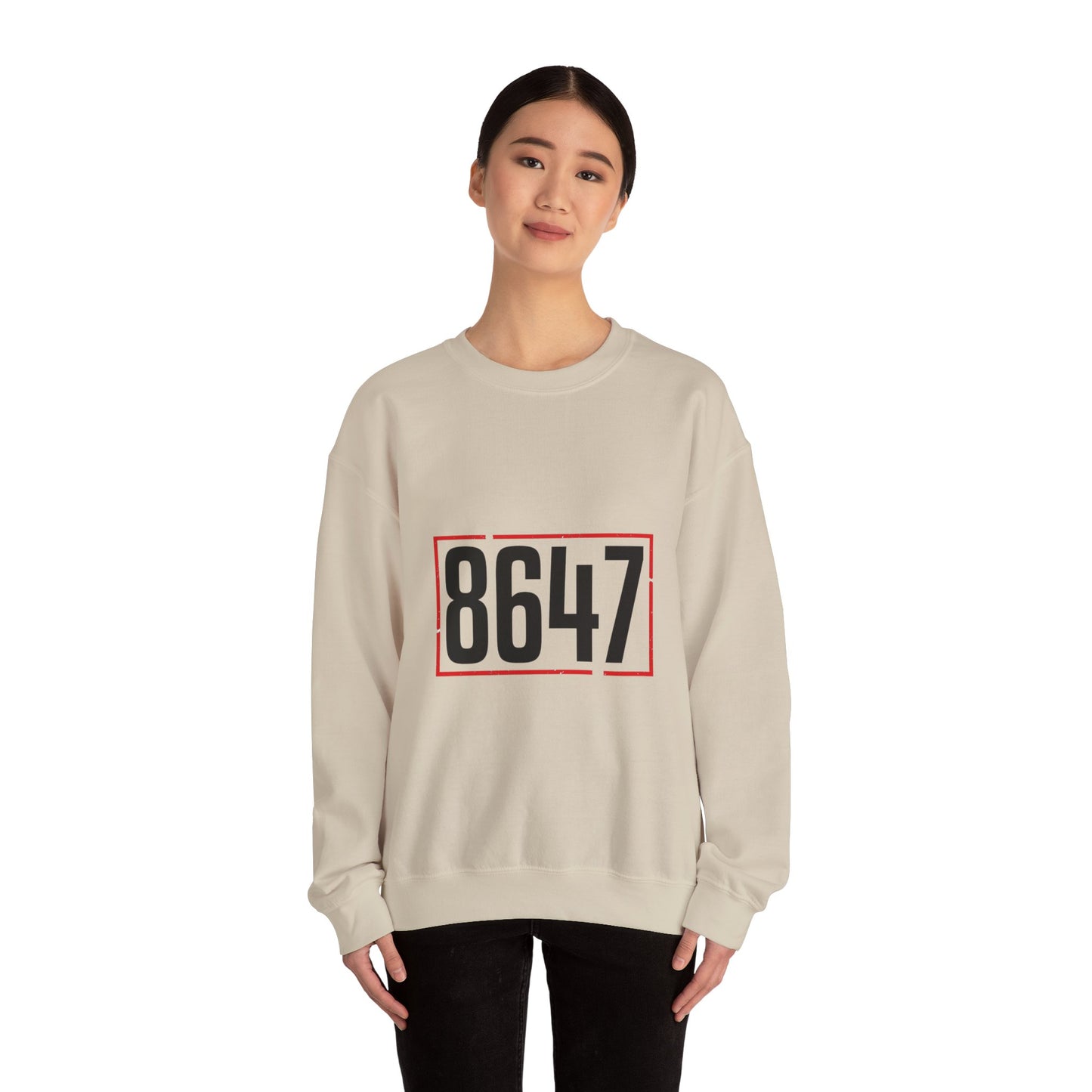 8647 Political Typography Crewneck, stencil distressed civic expression sweatshirt