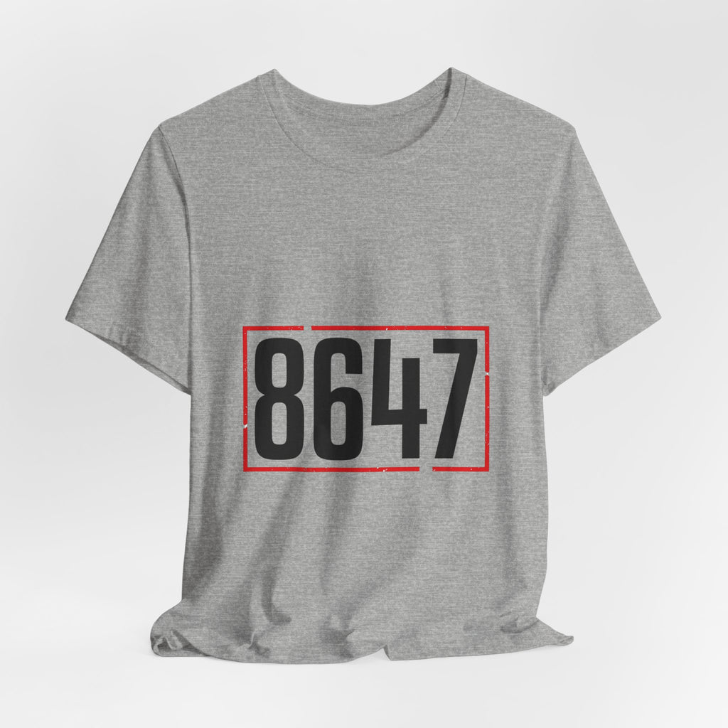 8647 Political Typography Tee | stencil, distressed civic expression
