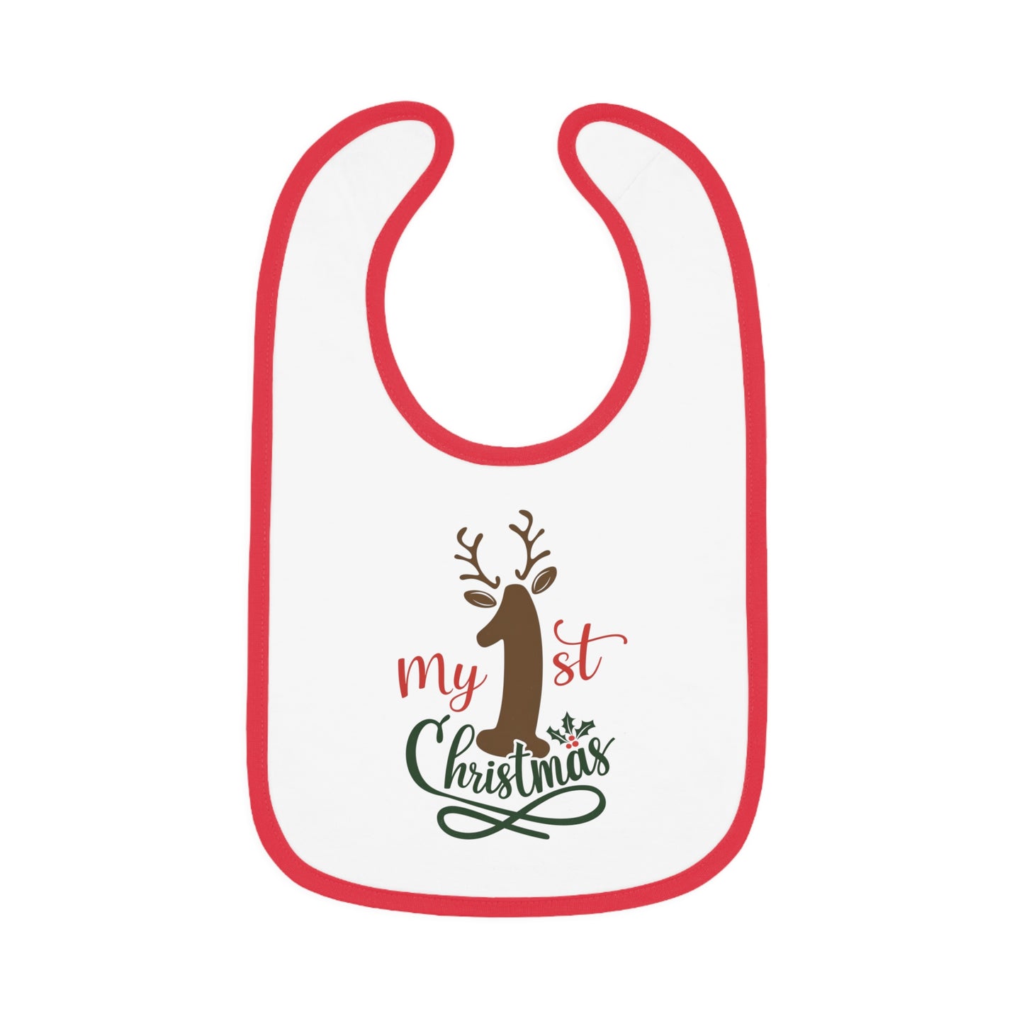 1st Christmas Baby Contrast Trim Jersey Bib