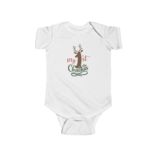 1st Christmas Infant Fine Jersey Bodysuit