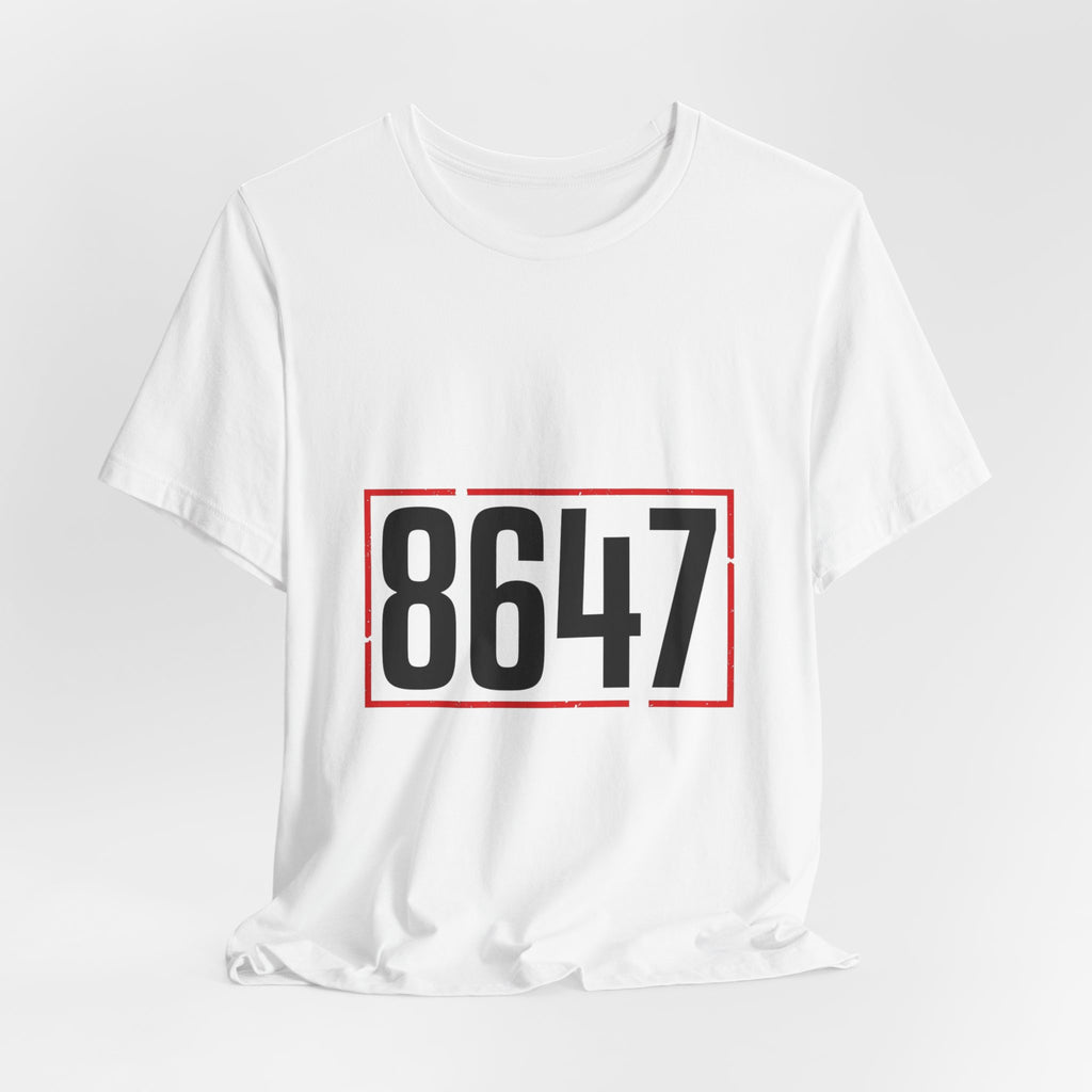 8647 Political Typography Tee | stencil, distressed civic expression