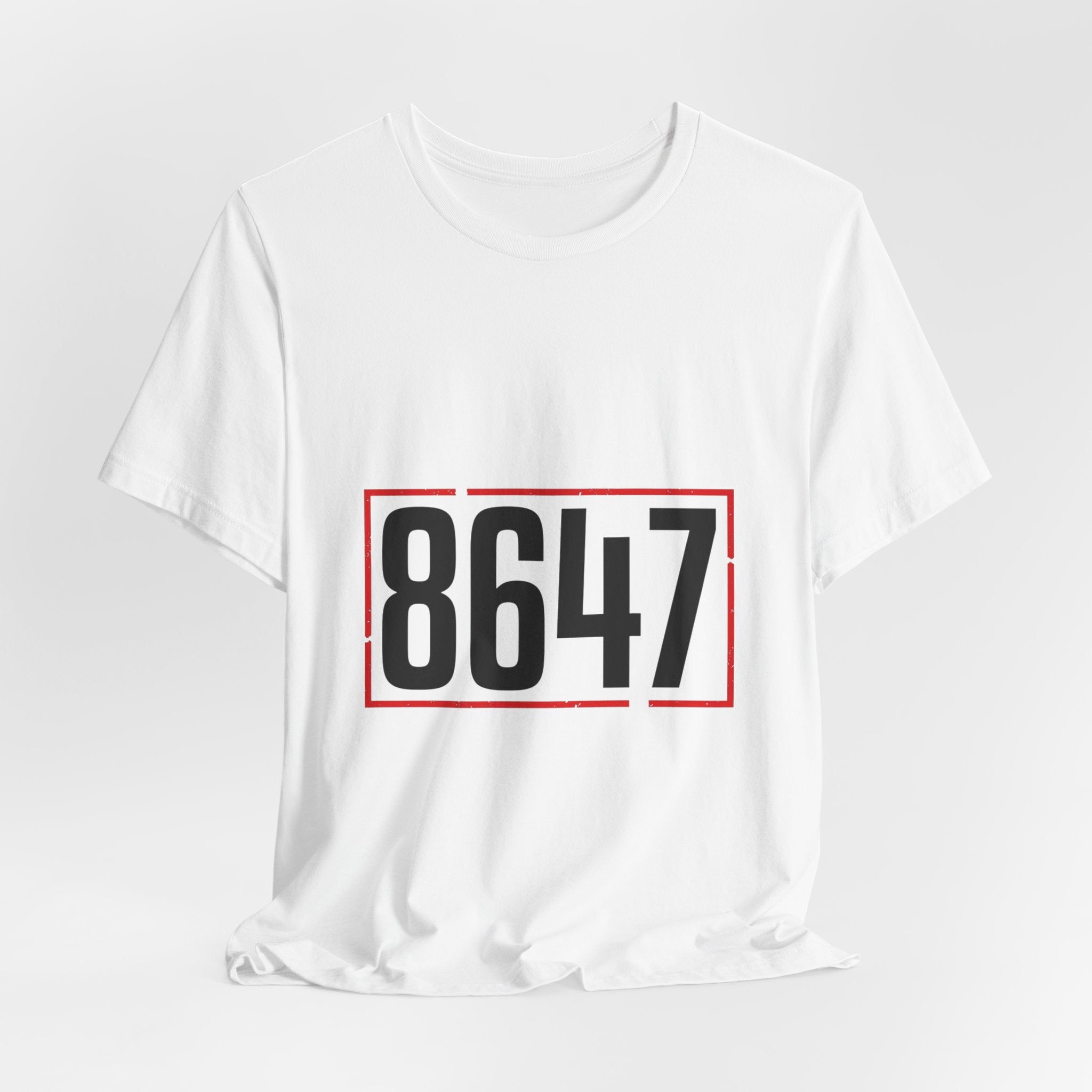 8647 Political Typography Tee | stencil, distressed civic expression